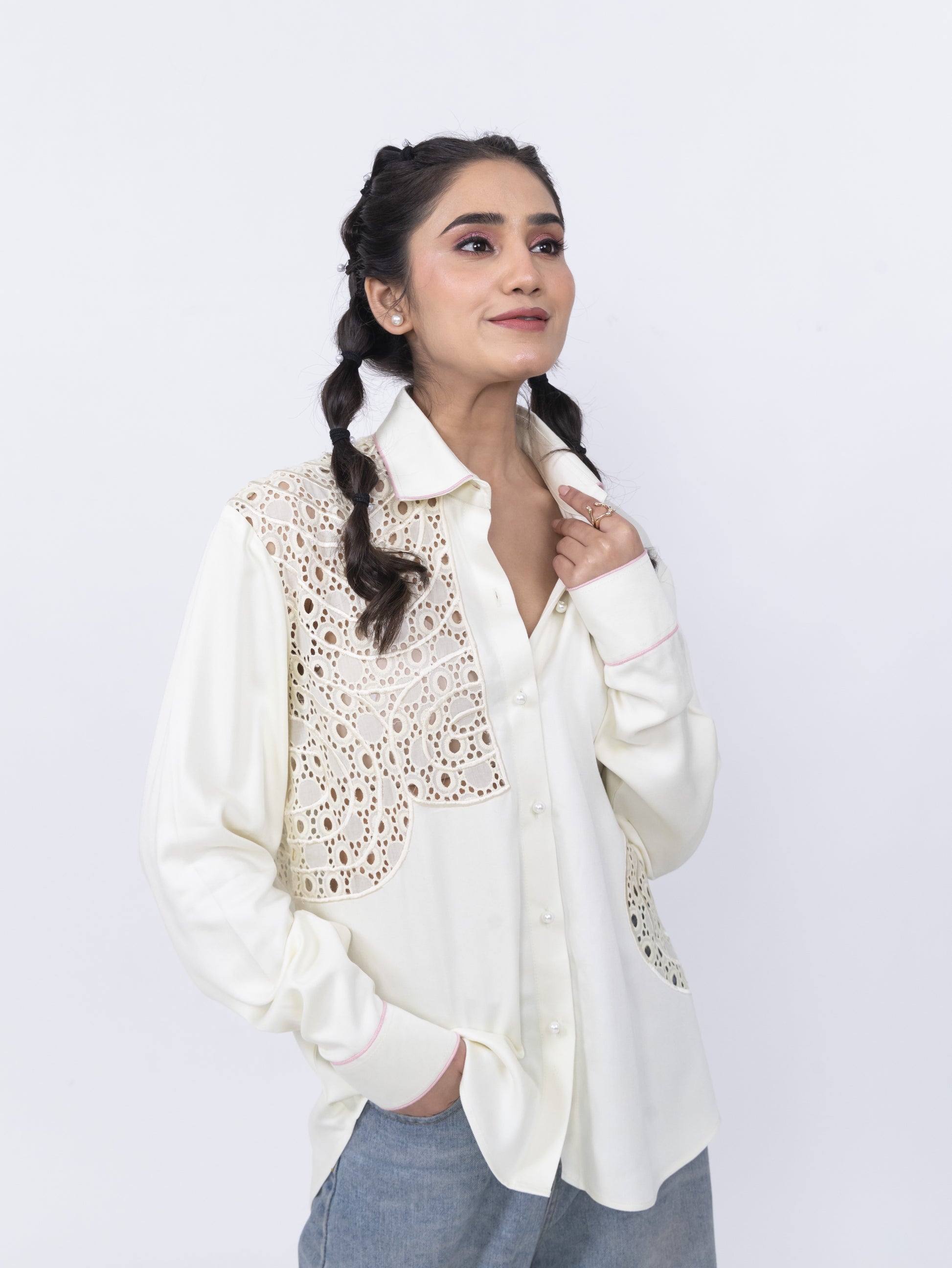 SCHIFFLI EMBROIDERED SHIRT - Label By Mohita