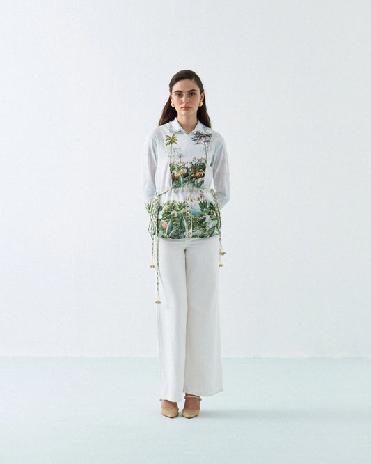 SAFARI DEER SHIRT WITH DETACHABLE CORSET Label By Mohita