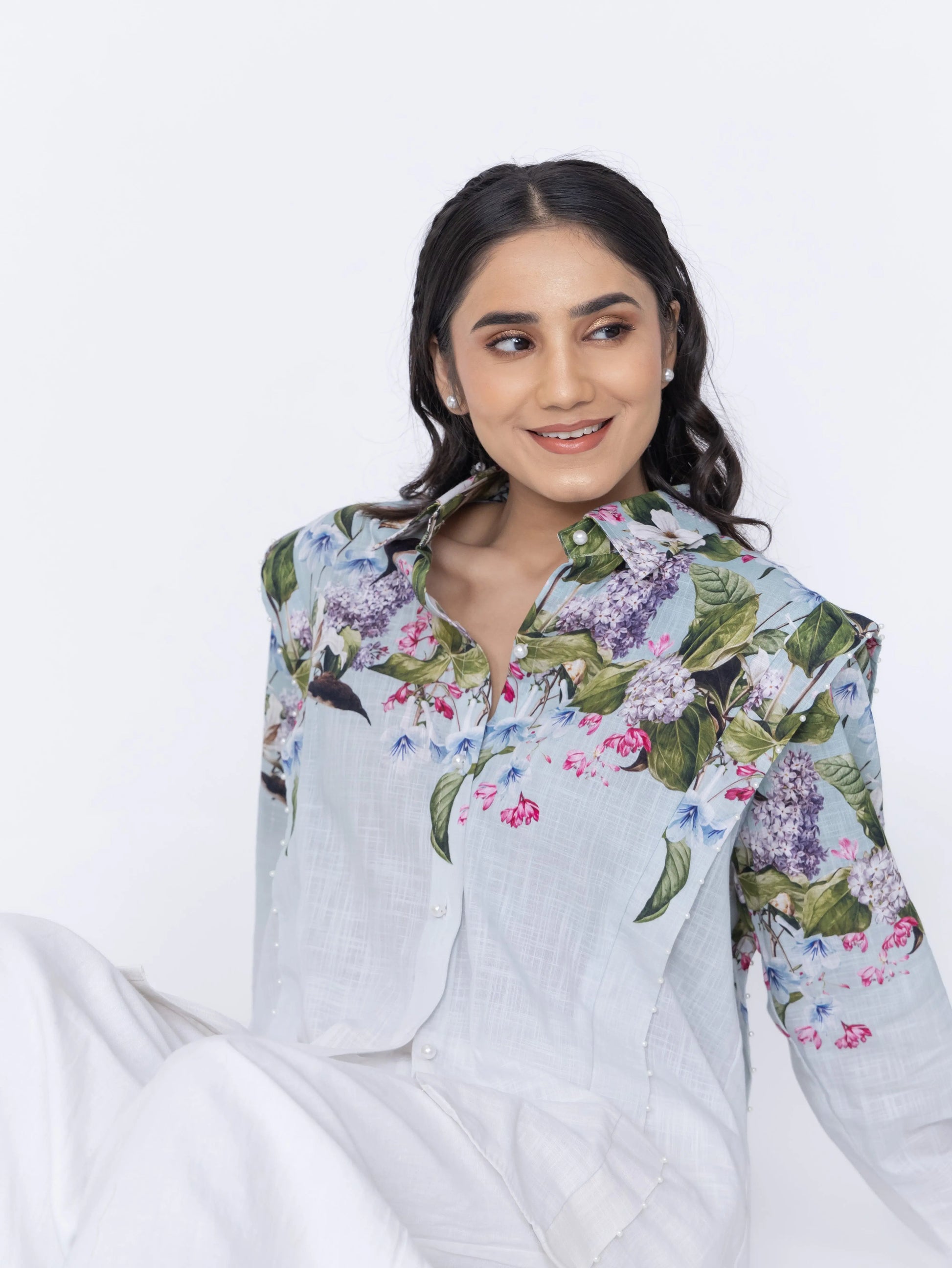SKY BLOSSOM ELEGANCE SHIRT Label By Mohita