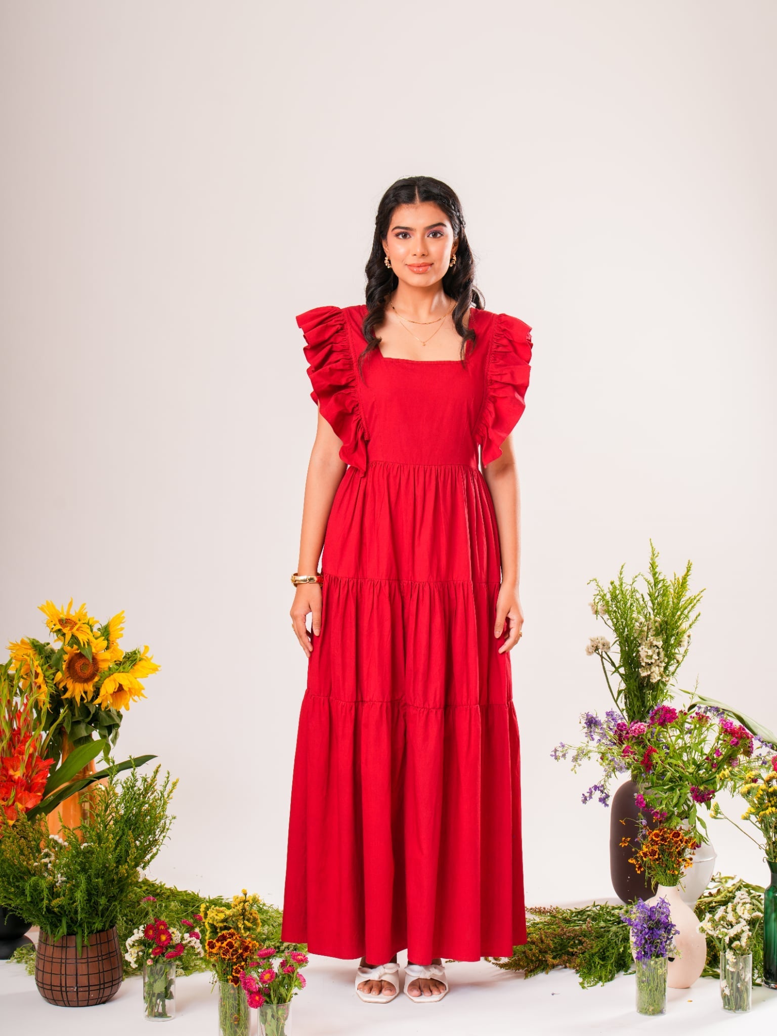 Ruffle Maxi Dress Label By Mohita