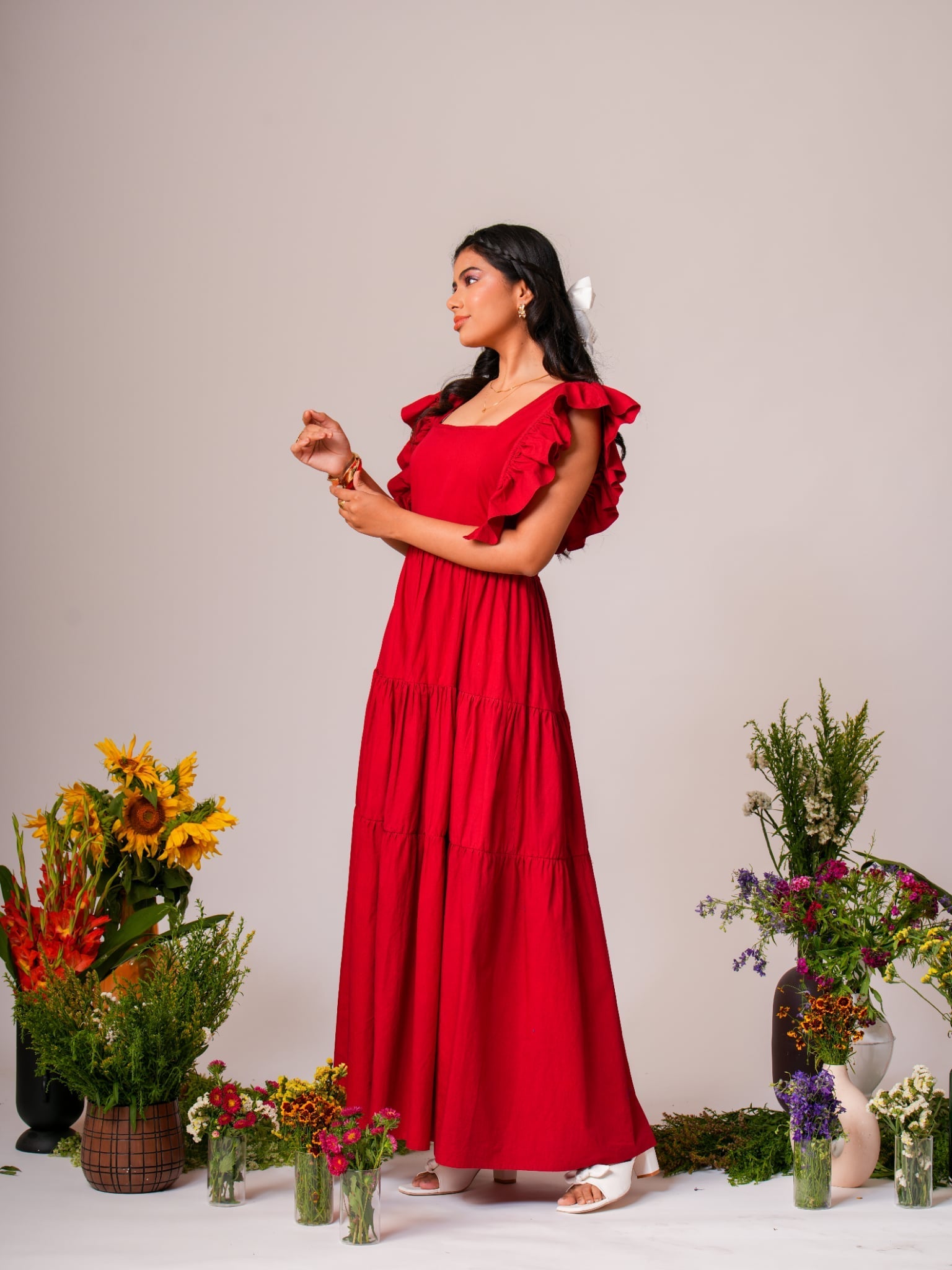 Ruffle Maxi Dress Label By Mohita