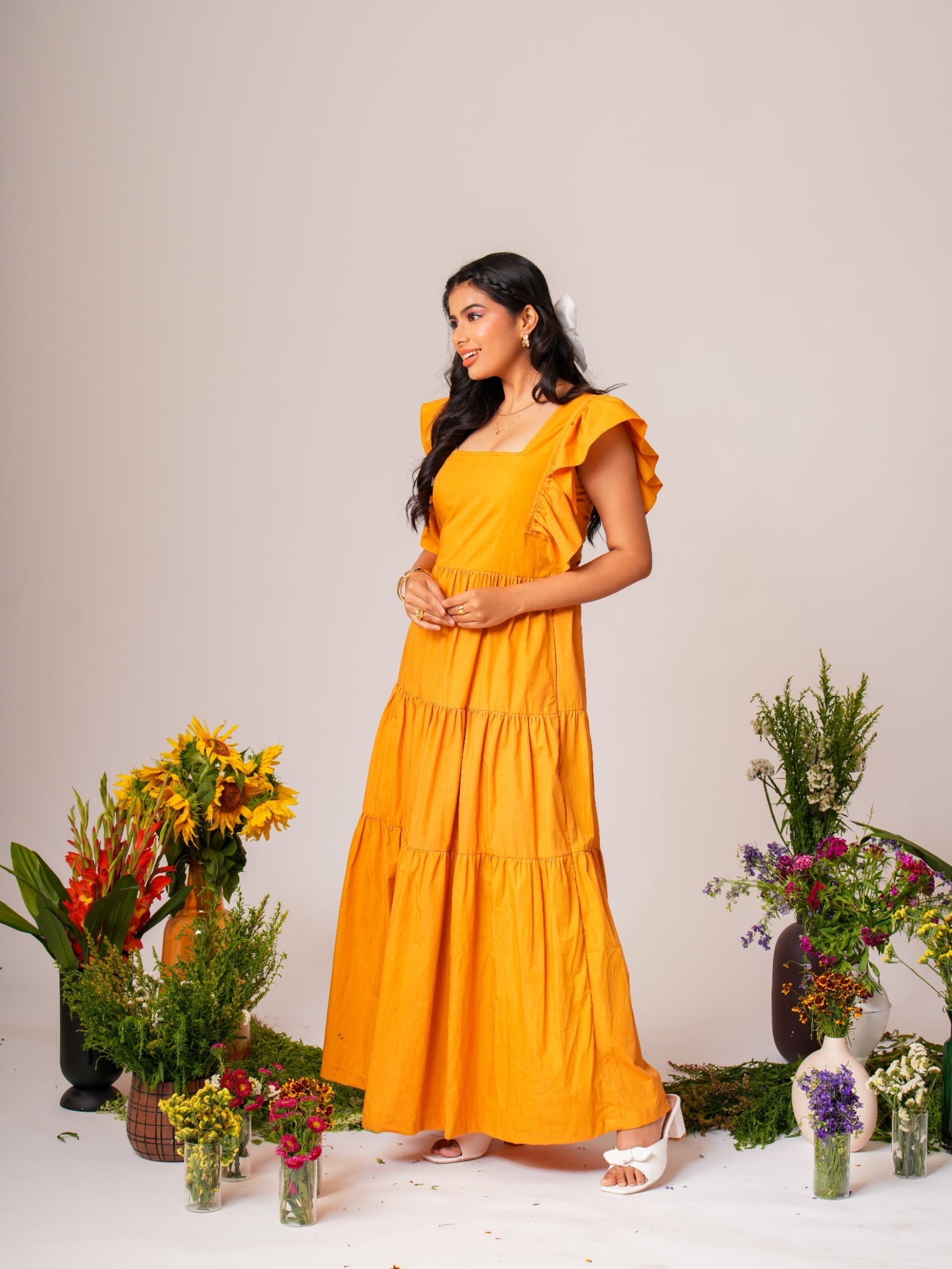 Ruffle Maxi Dress Label By Mohita