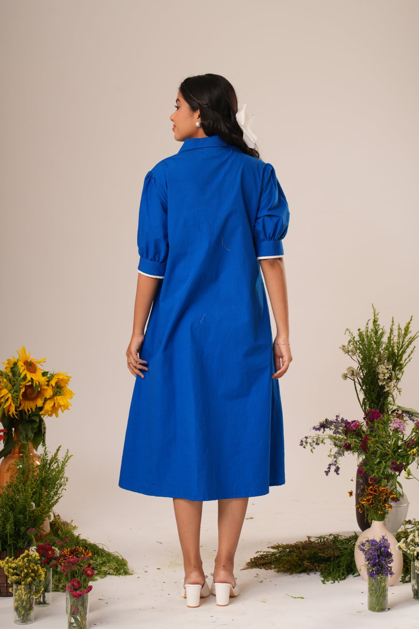 Flower Pocket A-line Dress