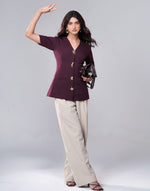 3D Button V-Neck Co-ord Set