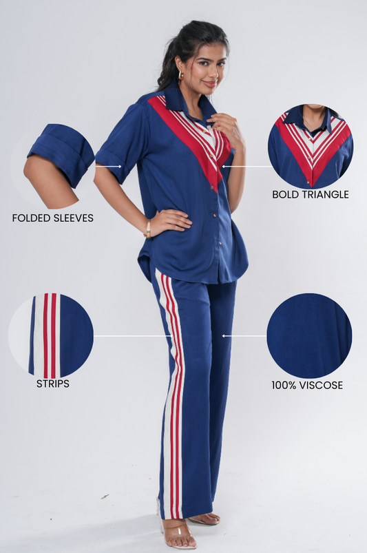 Stripe Detail Co-ord Set Label By Mohita