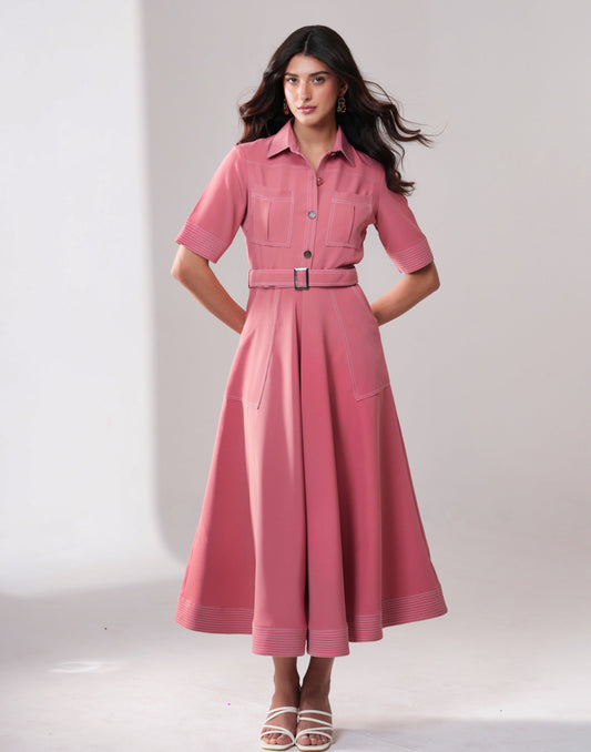BLUSH POCKET POLO DRESS Label By Mohita