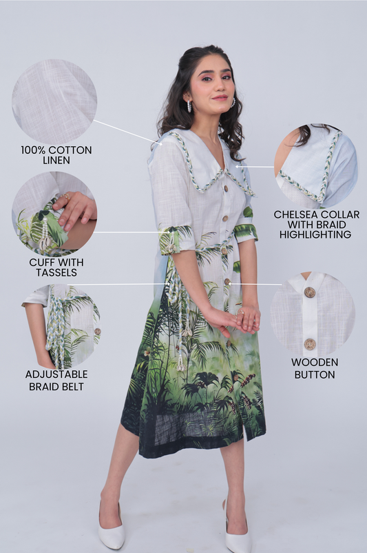 GREEN SAFARI DRESS