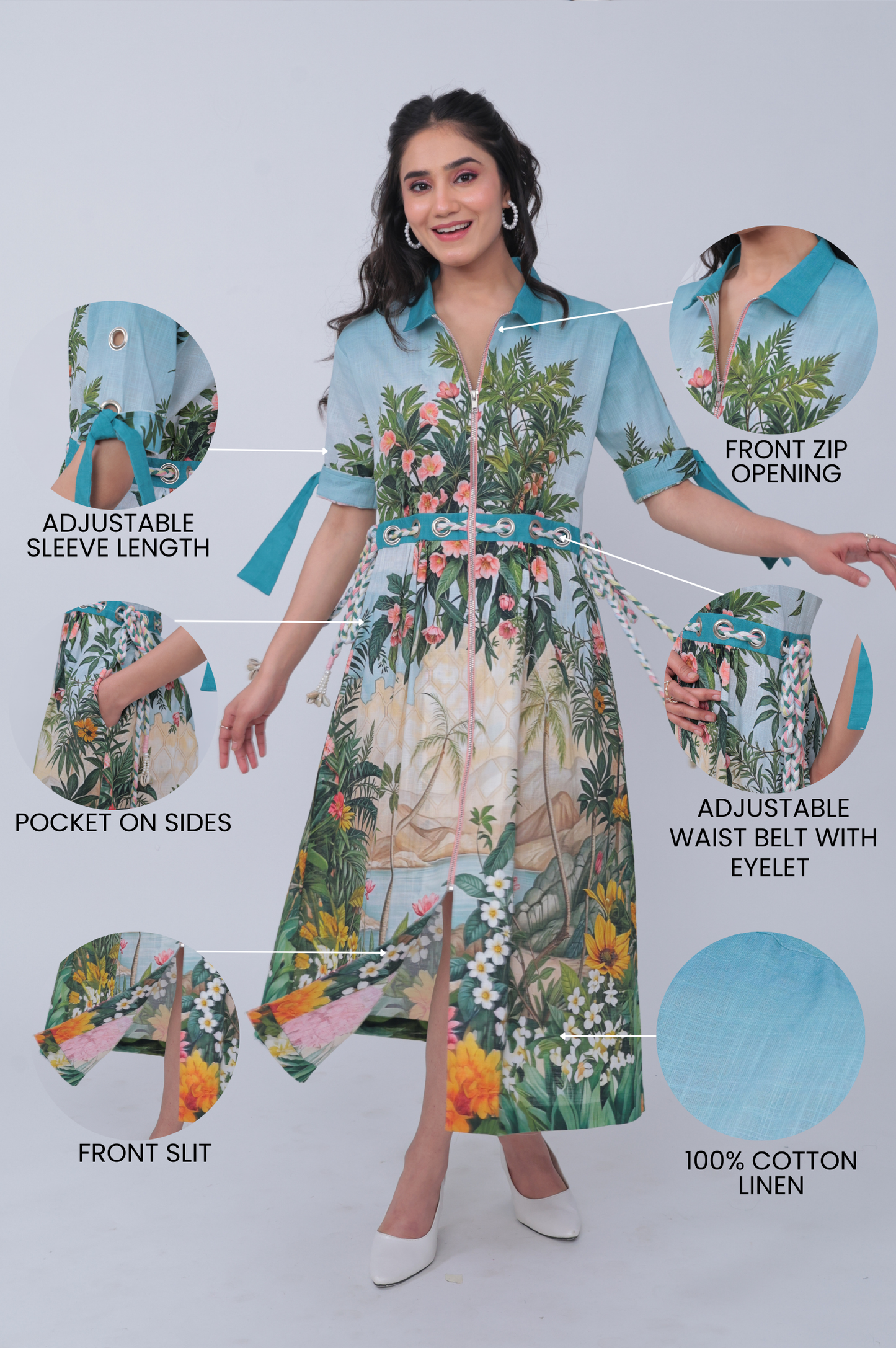 LOTUS BLOOM ZIP DRESS