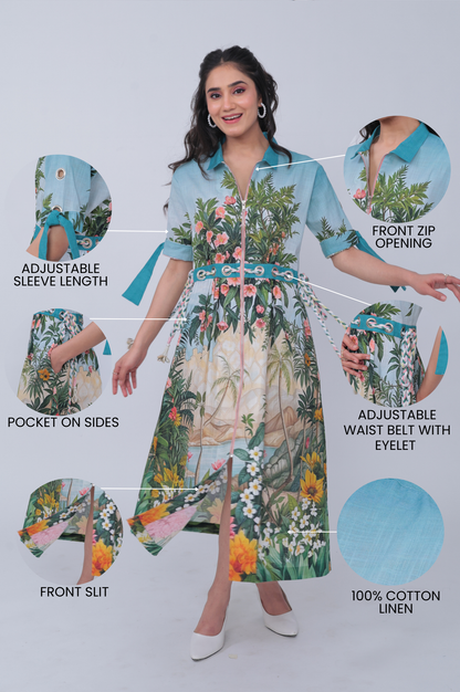 LOTUS BLOOM ZIP DRESS