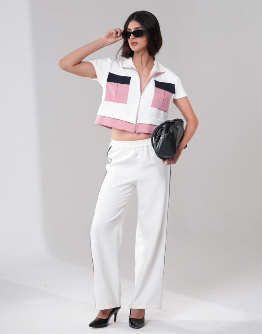 IVORY CONTRAST UTILITY SET Label By Mohita