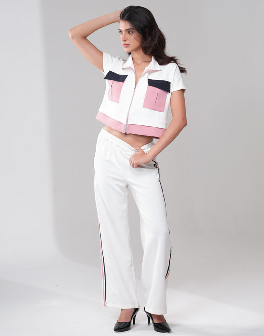 IVORY CONTRAST UTILITY SET Label By Mohita