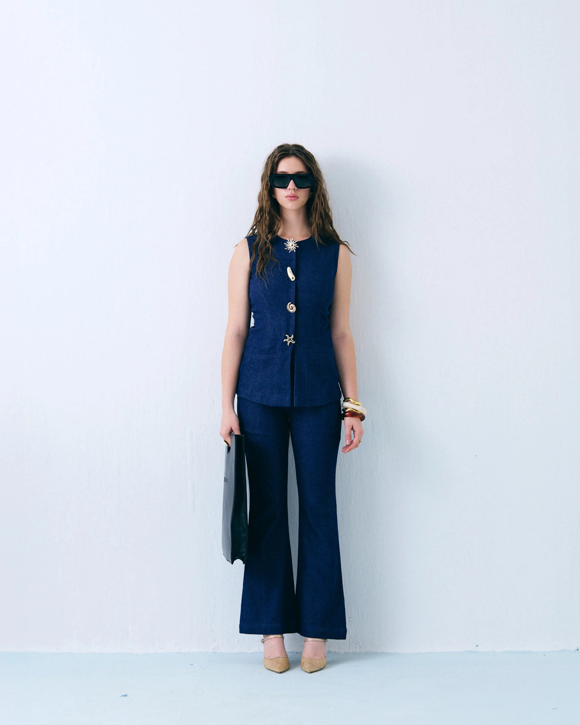 3d Gold button cord set Label By Mohita