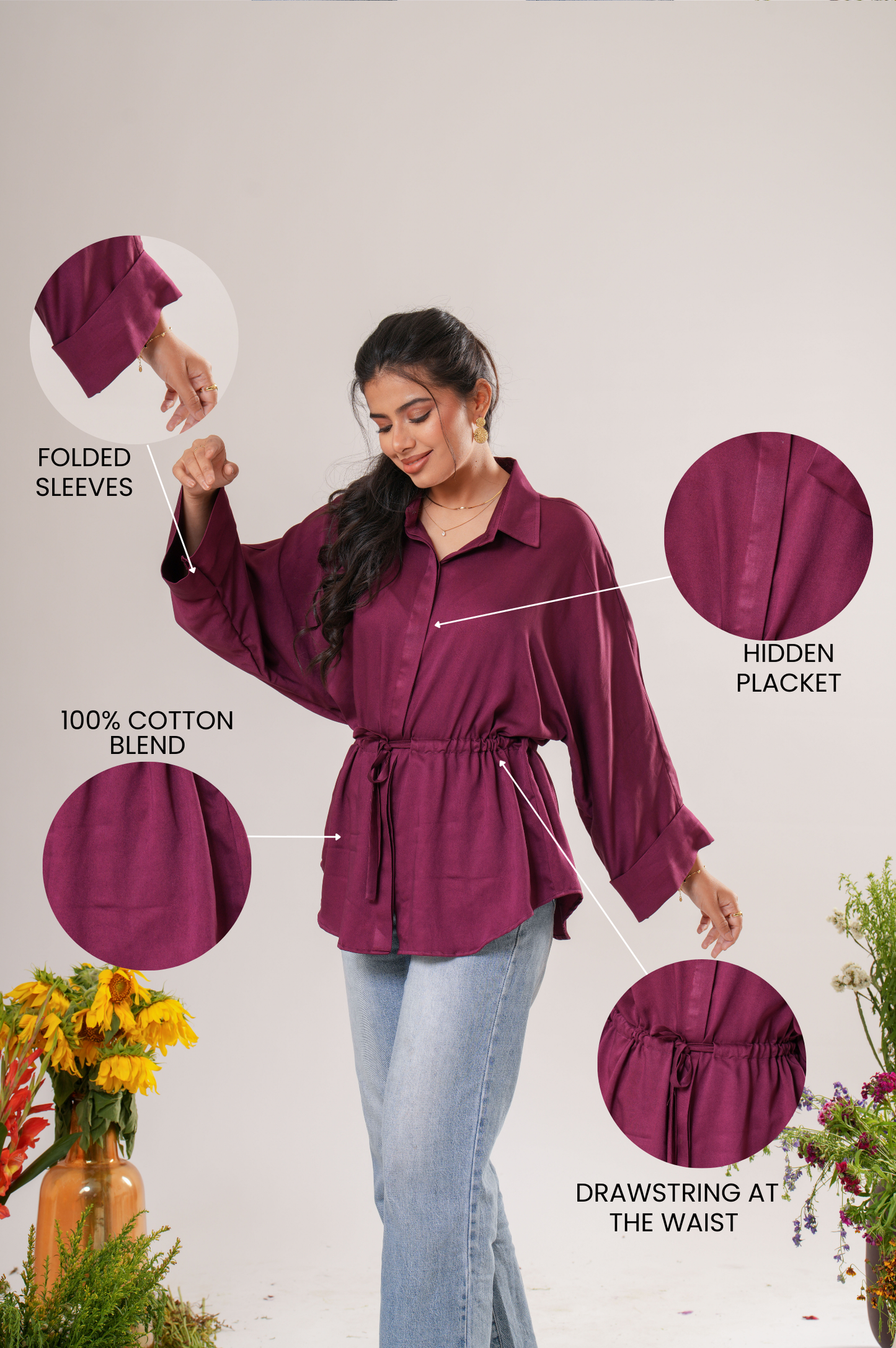 Drawstring Relaxed Shirt
