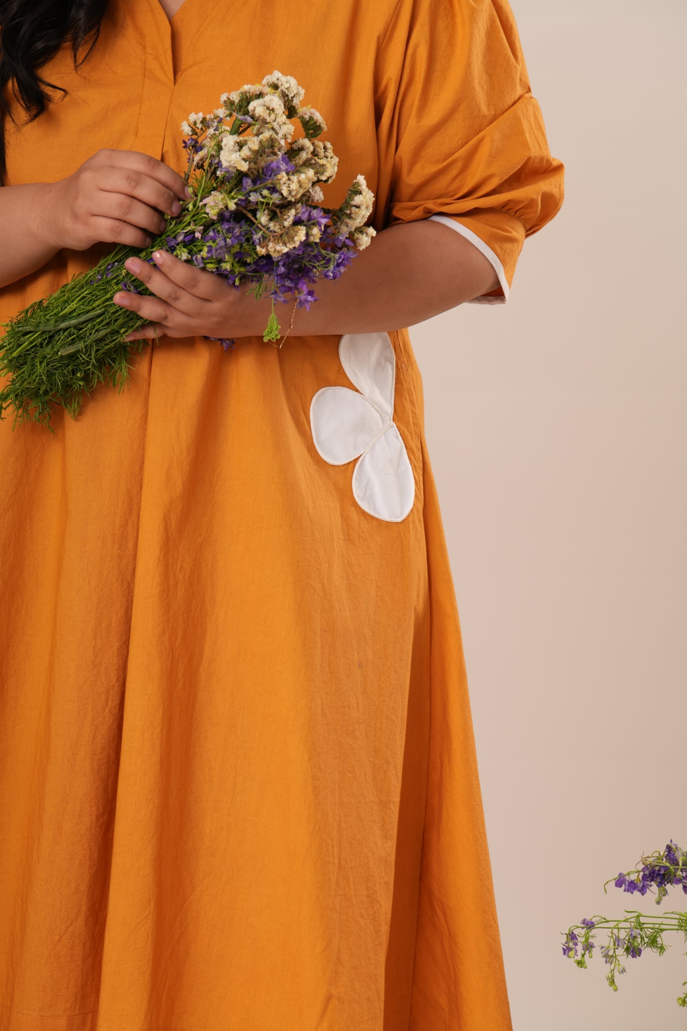 Flower Pocket A-line Dress