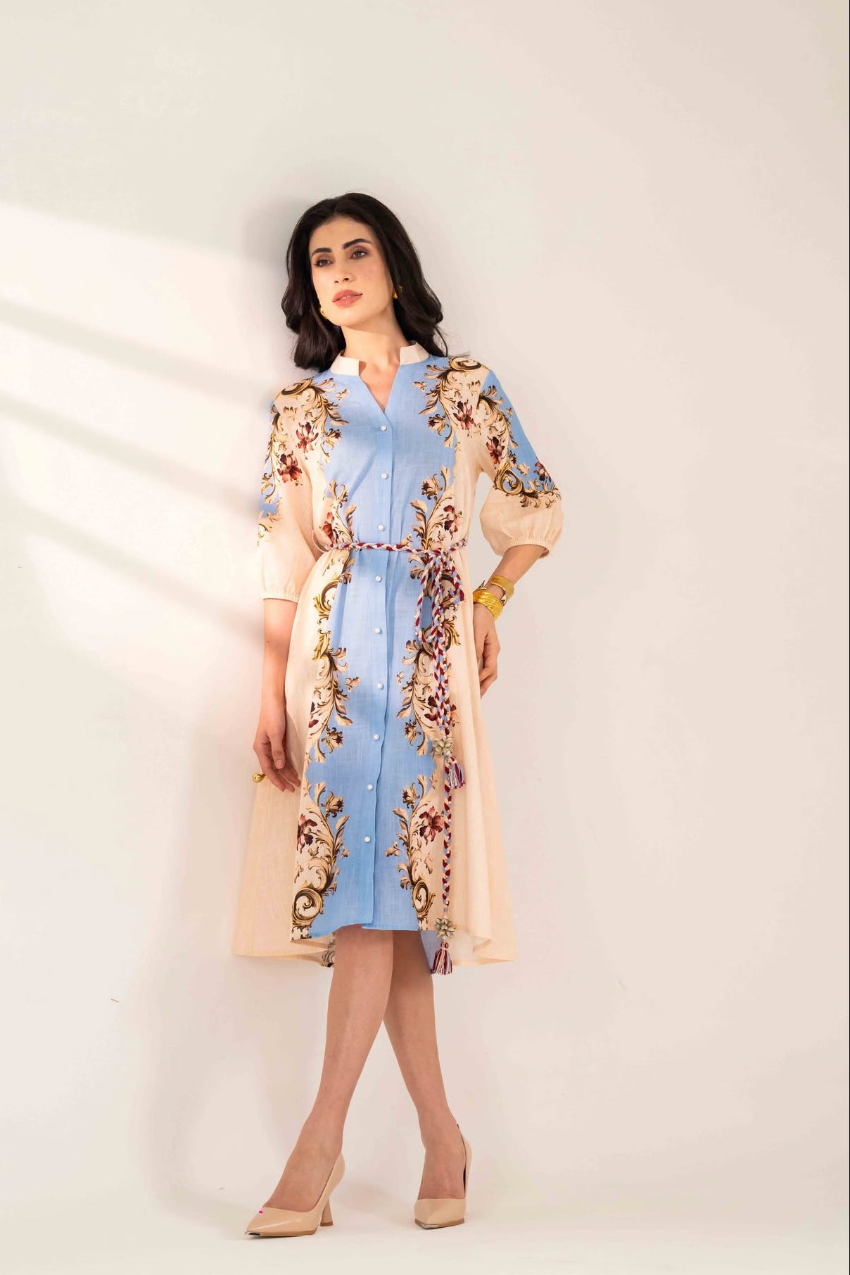 SOFT BLUE TIE DRESS Label By Mohita