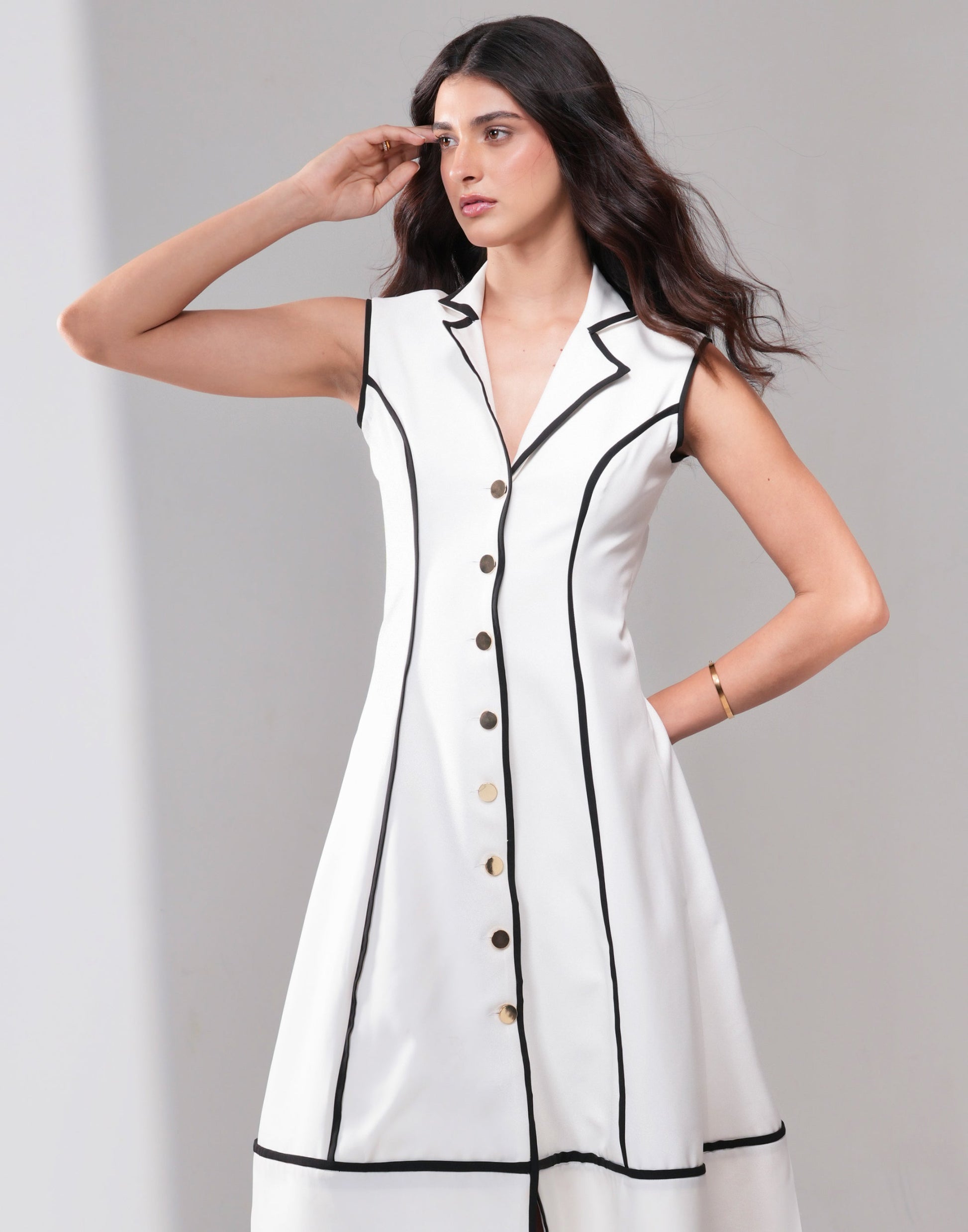Powerline A-Line Midi Dress | Label By Mohita Powerline A-Line Midi Dress | Label By Mohita