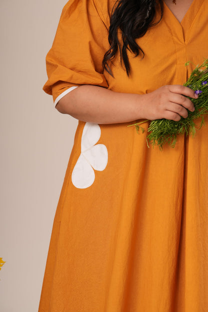 Flower Pocket A-line Dress