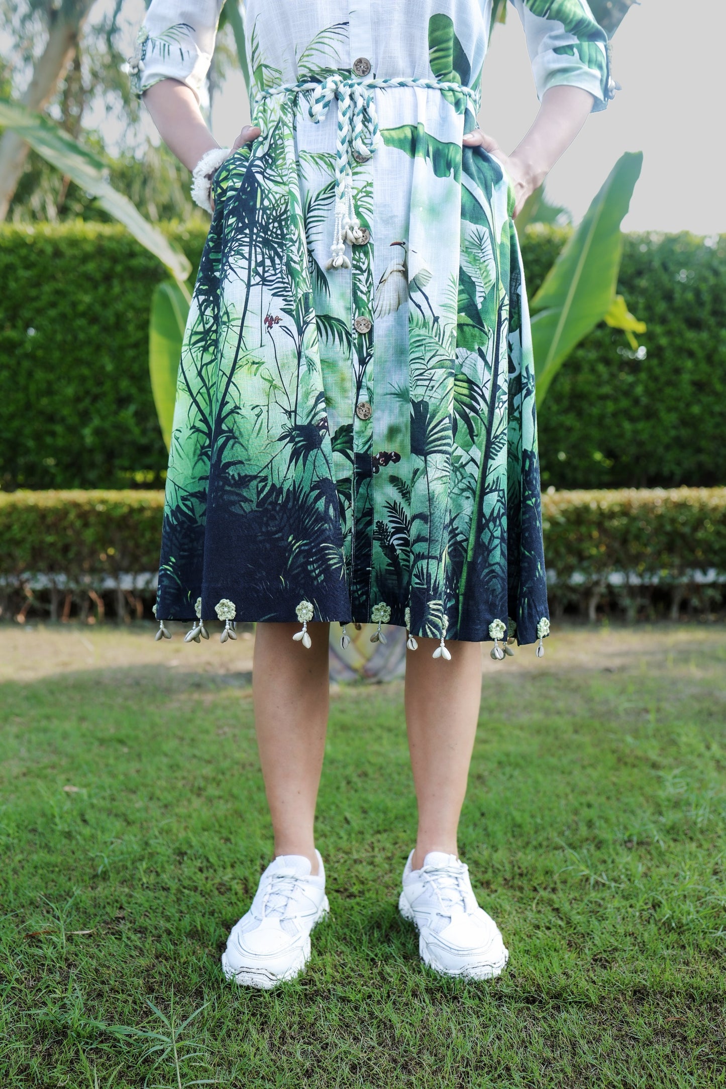 GREEN SAFARI DRESS