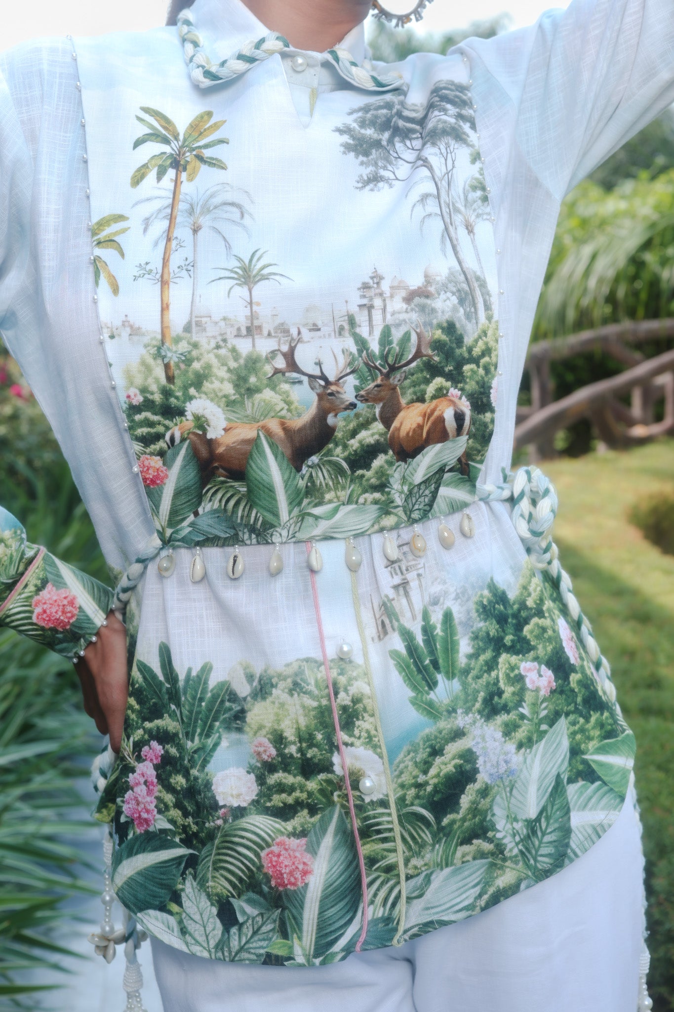 SAFARI DEER SHIRT WITH DETTACHABLE CORSET