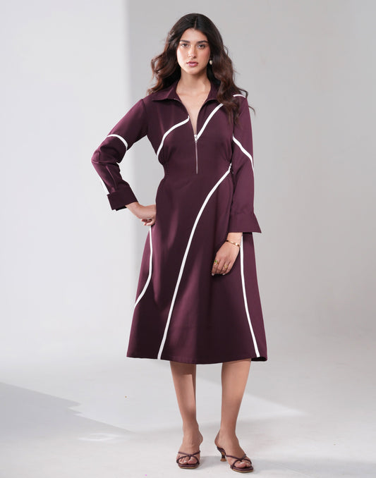 STRIPE POLO A-LINE DRESS Label By Mohita