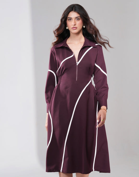 STRIPE POLO A-LINE DRESS Label By Mohita