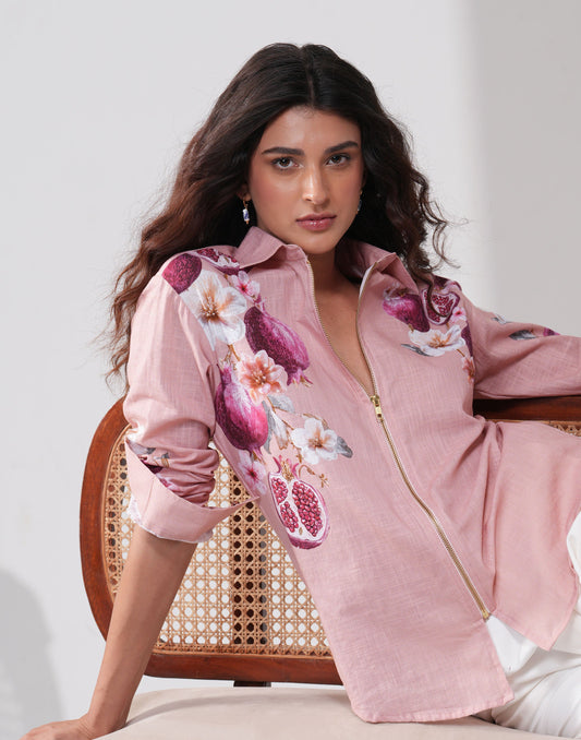 BLUSH ANAR ZIP SHIRT Label By Mohita