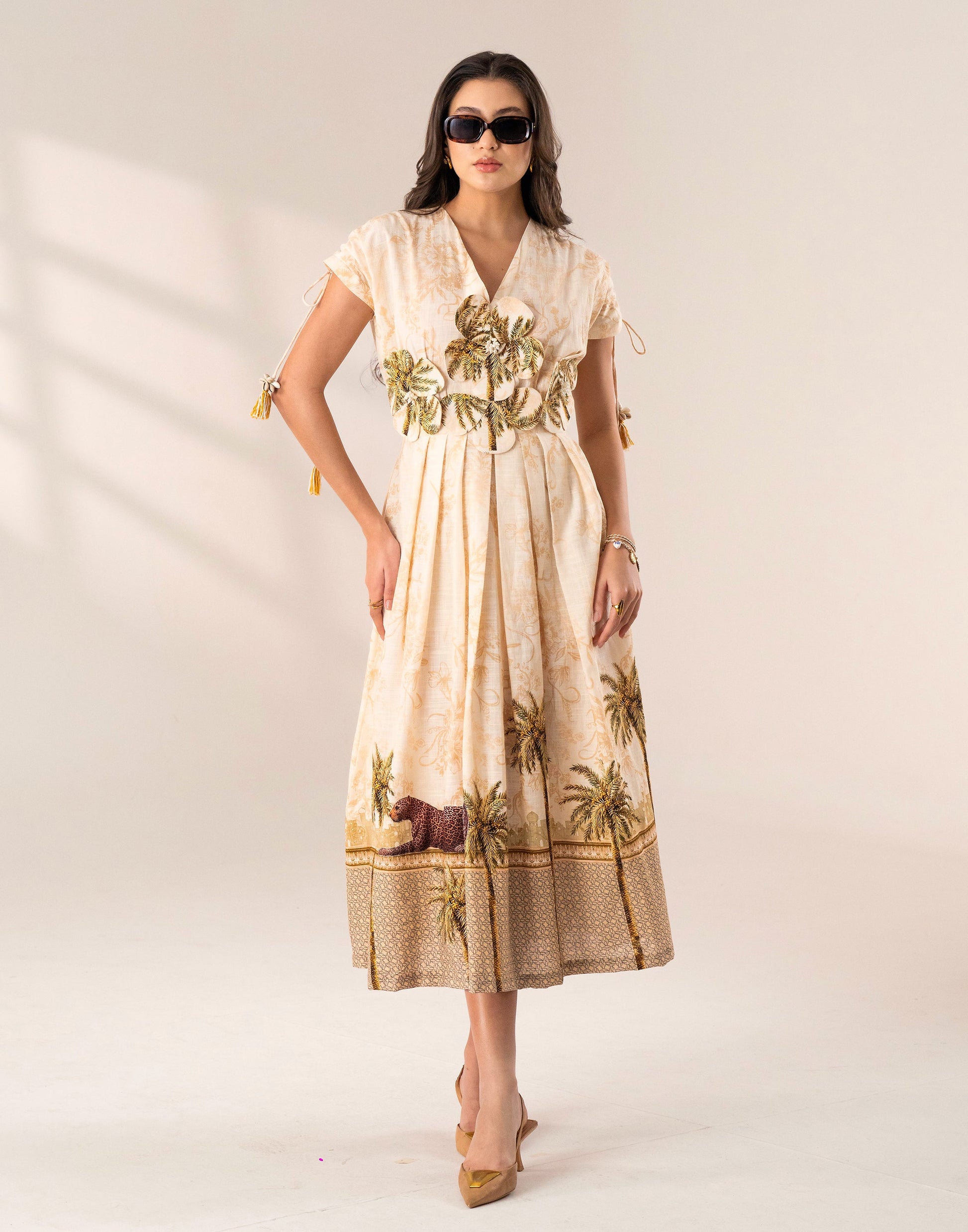Sahara Palm 3D Embellished Maxi Dress | Label By Mohita Sahara Palm 3D Embellished Maxi Dress | Label By Mohita