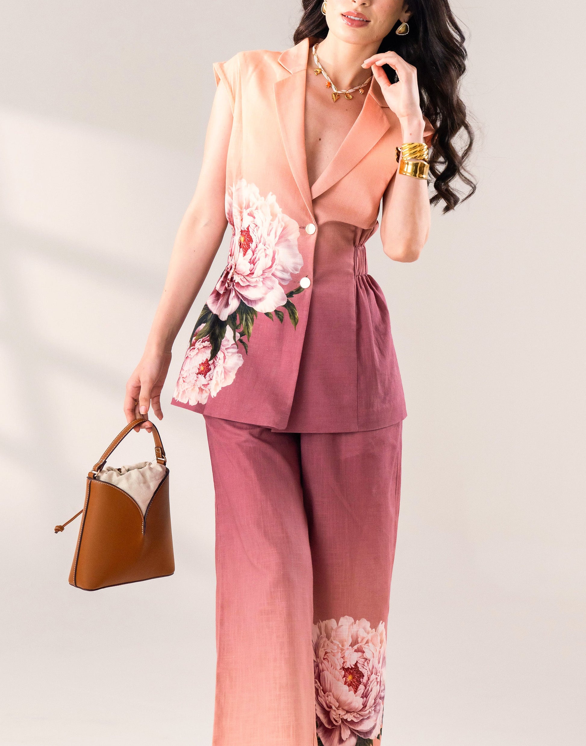 PEACH DUSK CORD SET Label By Mohita