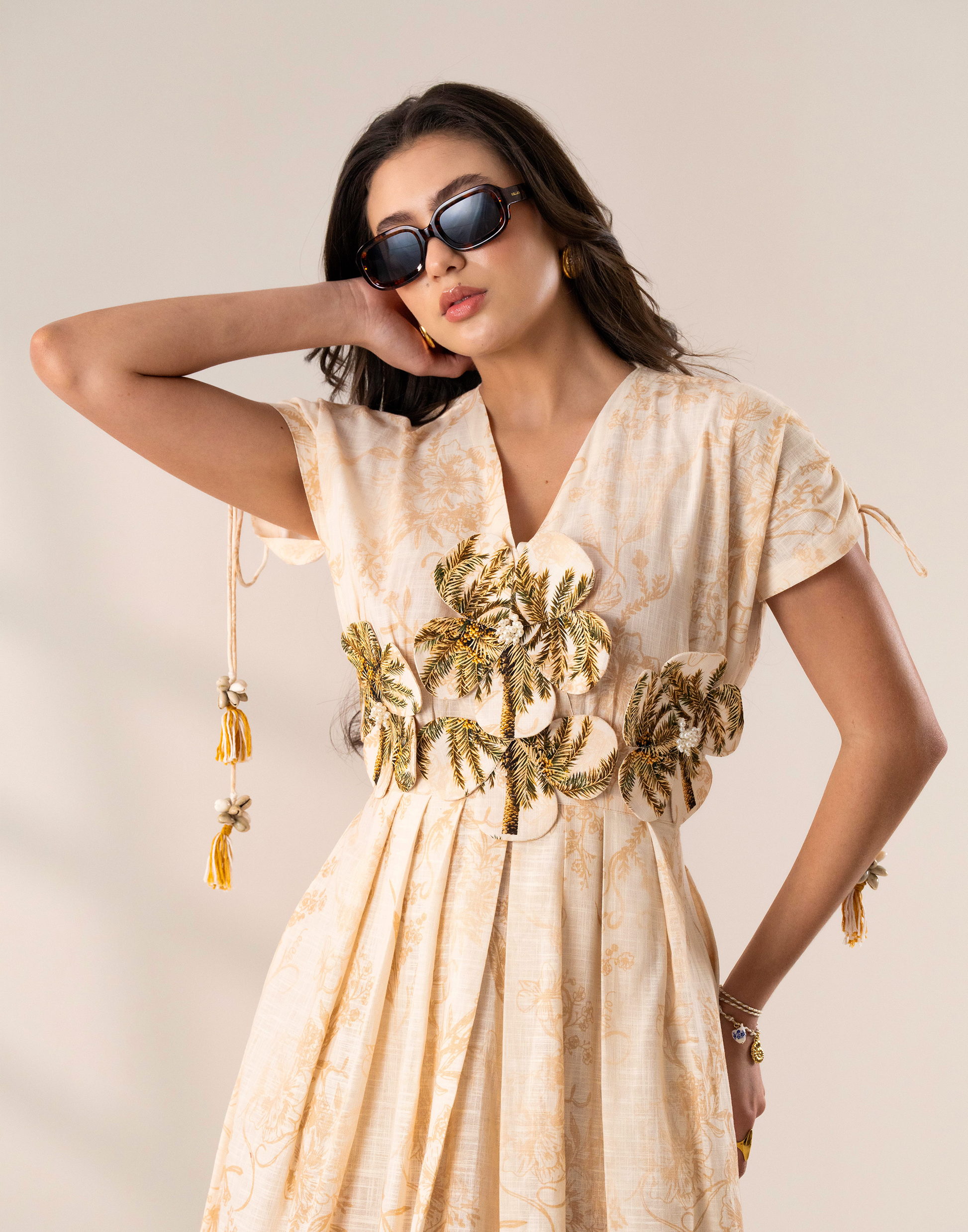 Sahara Palm 3D Embellished Maxi Dress | Label By Mohita Sahara Palm 3D Embellished Maxi Dress | Label By Mohita