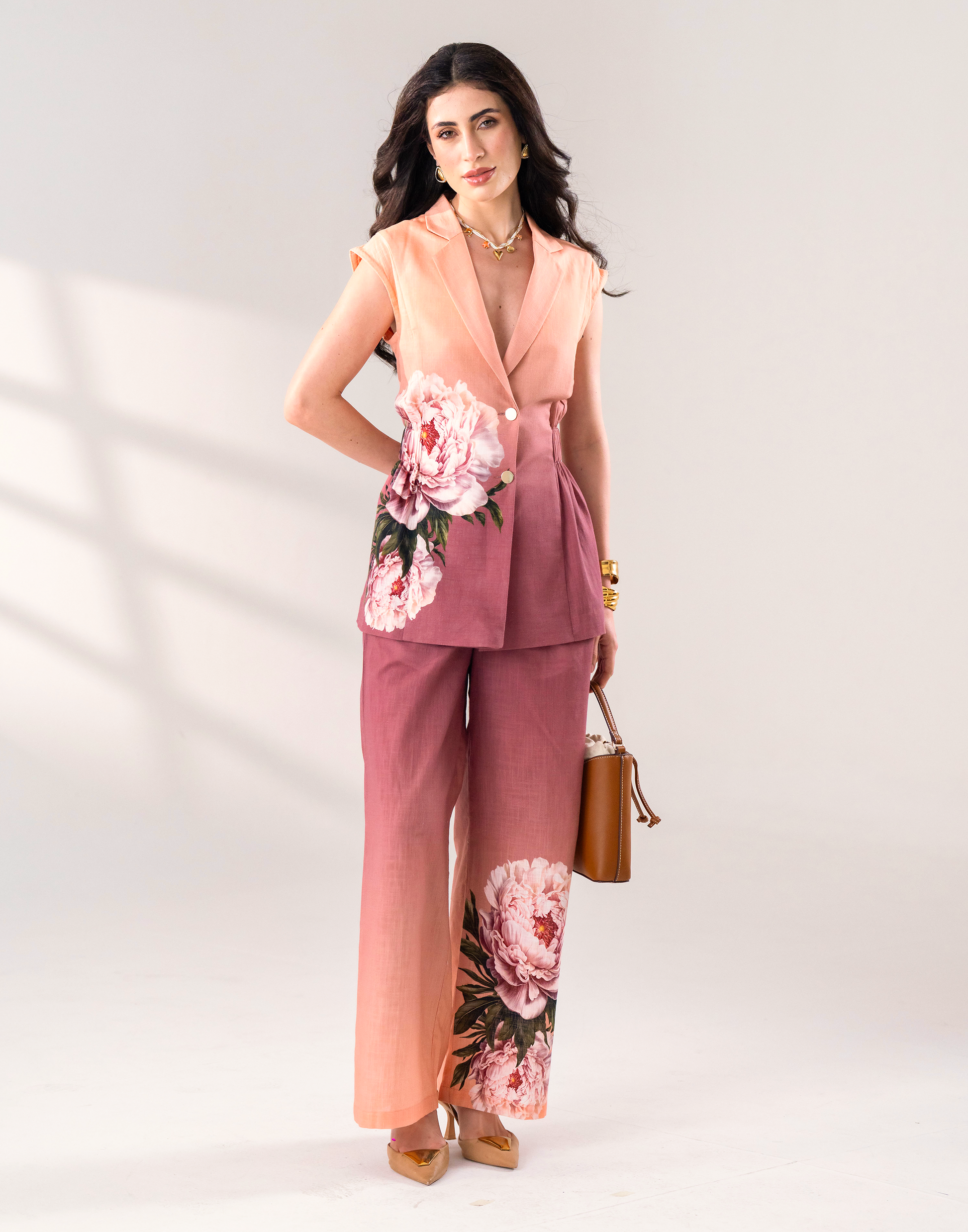 PEACH DUSK CORD SET Label By Mohita