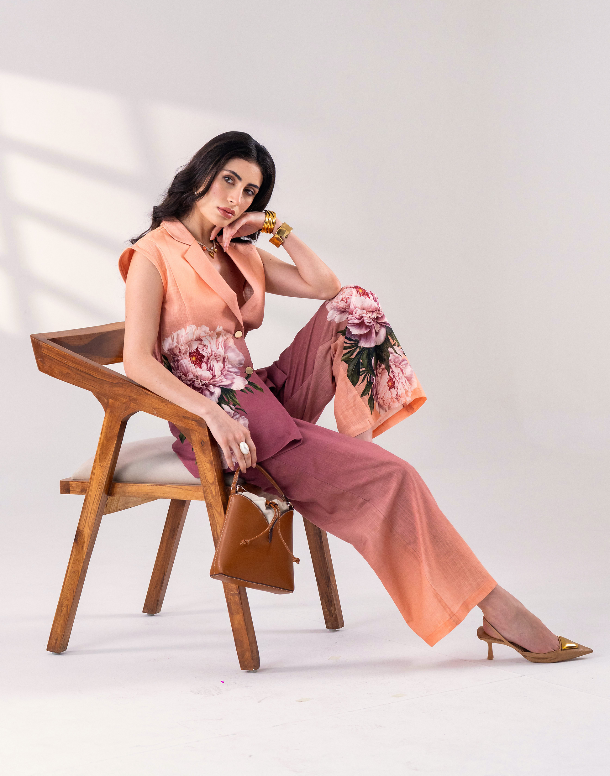 PEACH DUSK CORD SET Label By Mohita