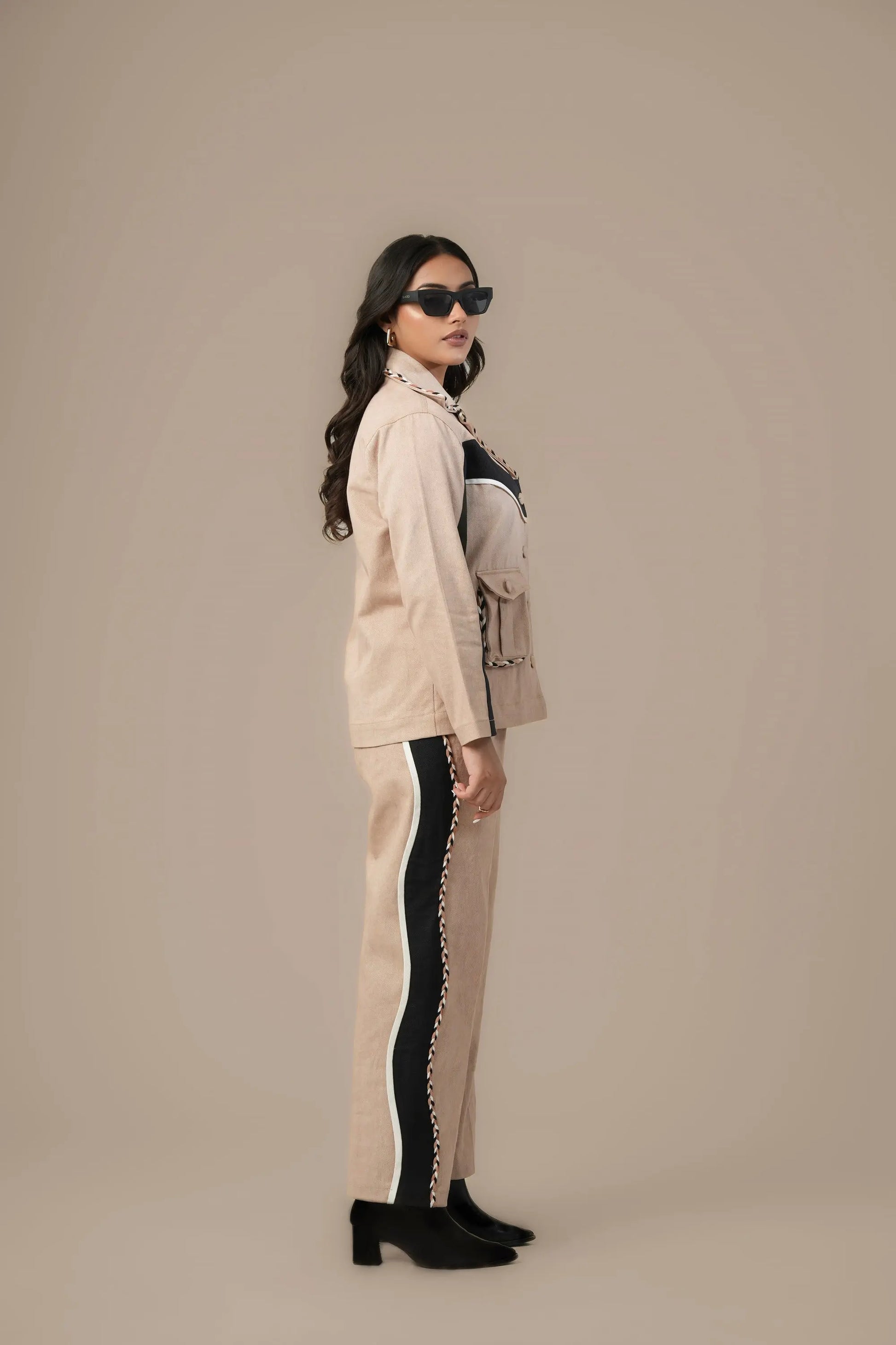 BEIGE BOUND CORD SET Label By Mohita