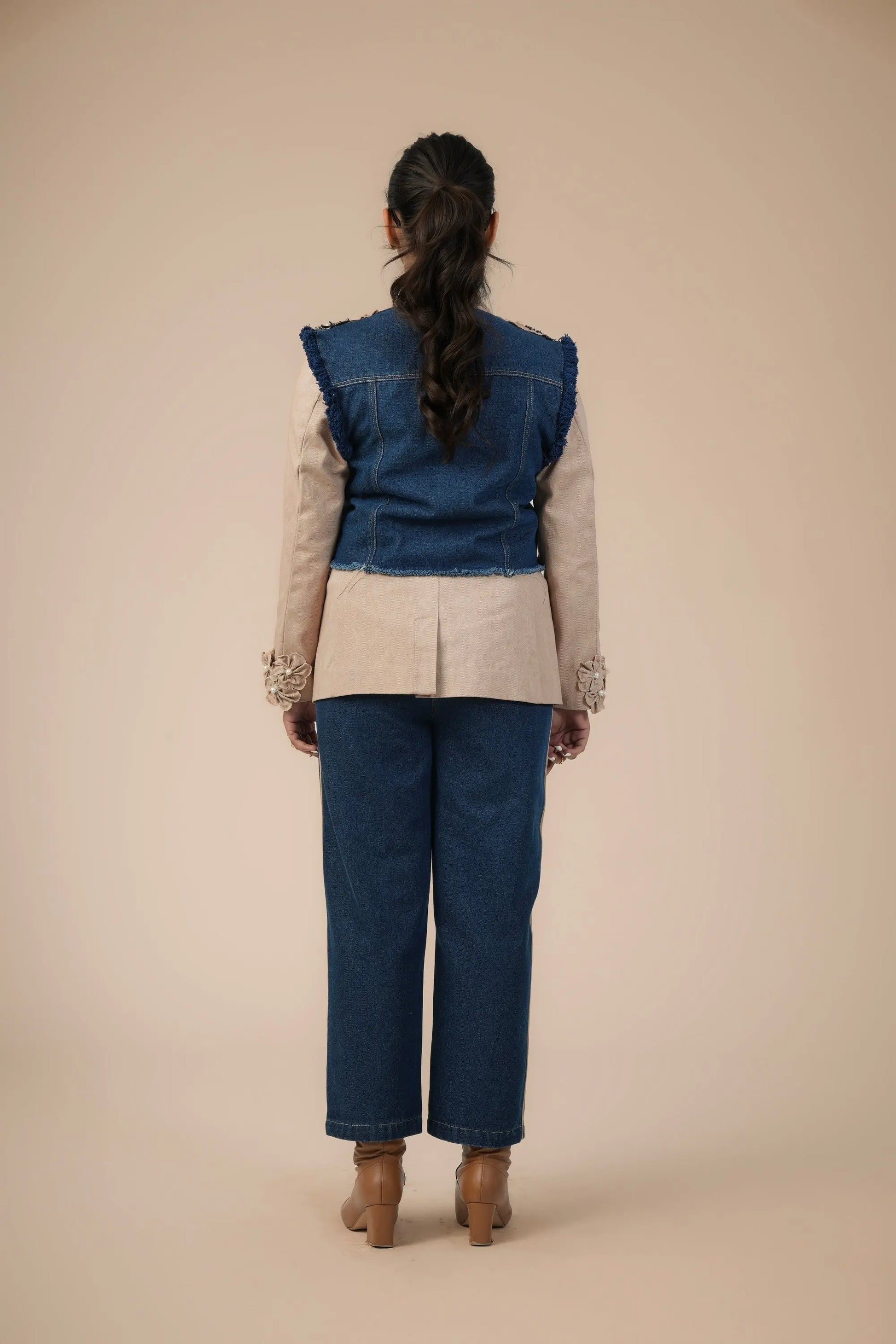 BLAZER BLOOM DENIM CORD SET Label By Mohita