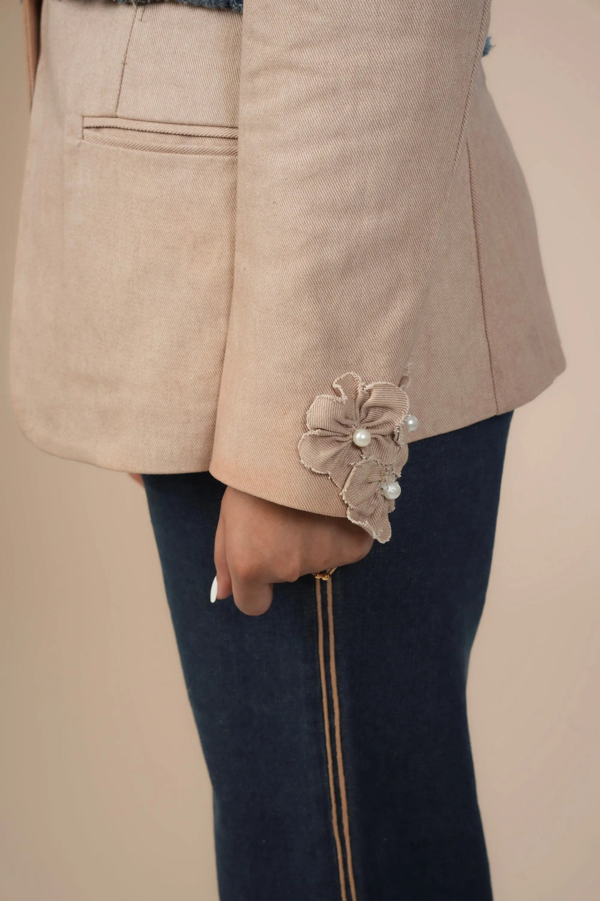 BLAZER BLOOM DENIM CORD SET Label By Mohita