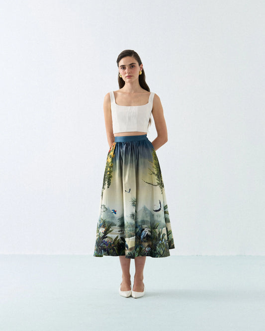BLUE- OLIVE SAFARI STORY SKIRT Label By Mohita