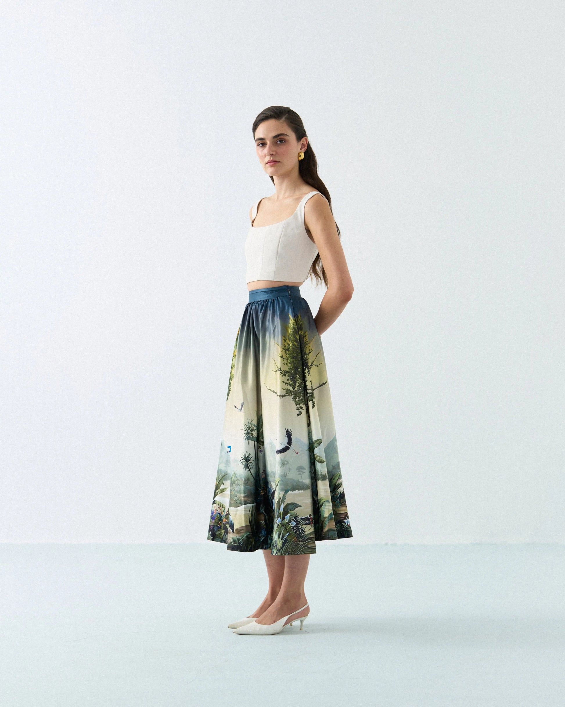 BLUE- OLIVE SAFARI STORY SKIRT Label By Mohita