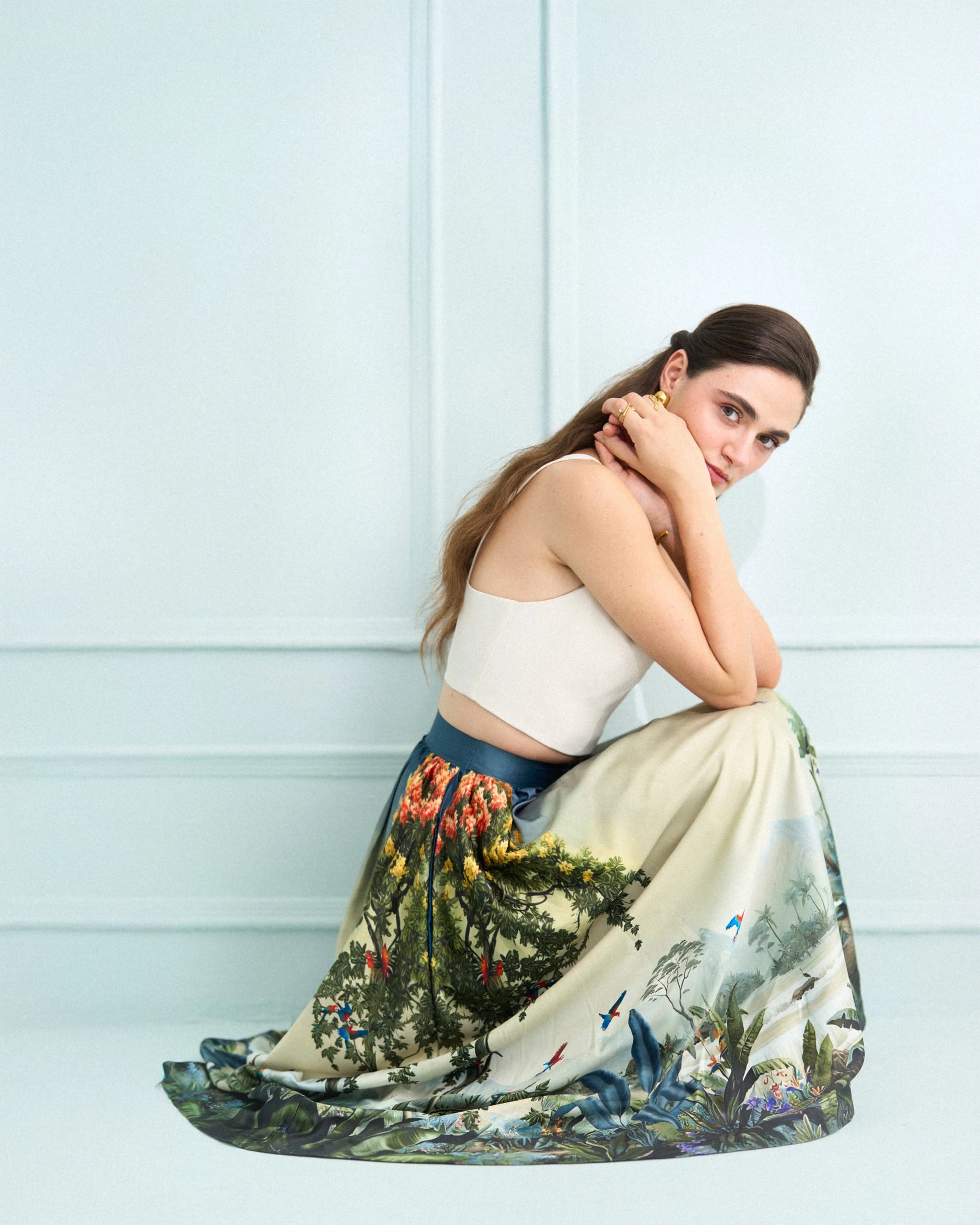 BLUE- OLIVE SAFARI STORY SKIRT Label By Mohita