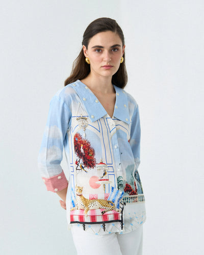 Cheetah Lounge Shirt — animal print statement piece