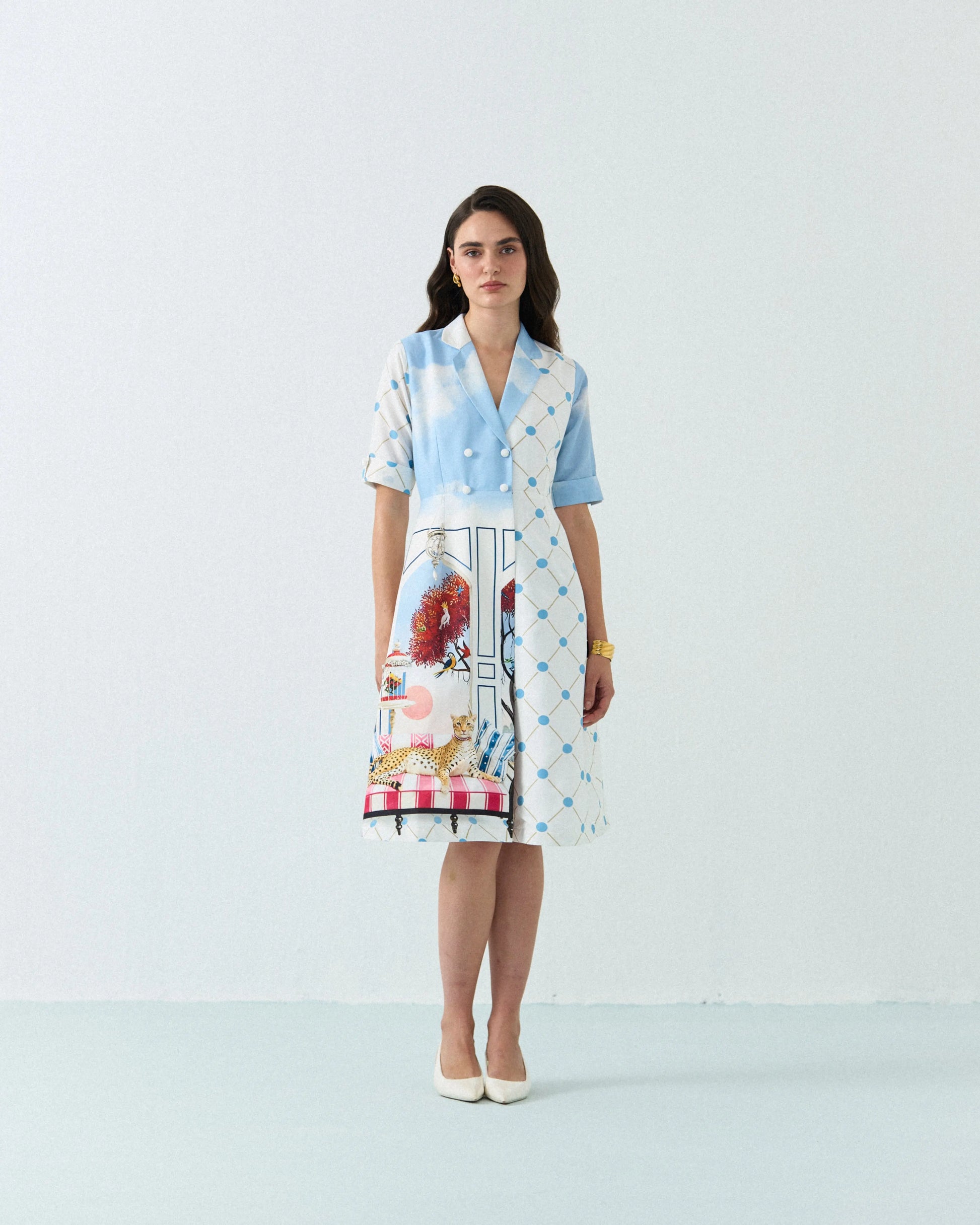 Cheetah lounge panel dress Label By Mohita