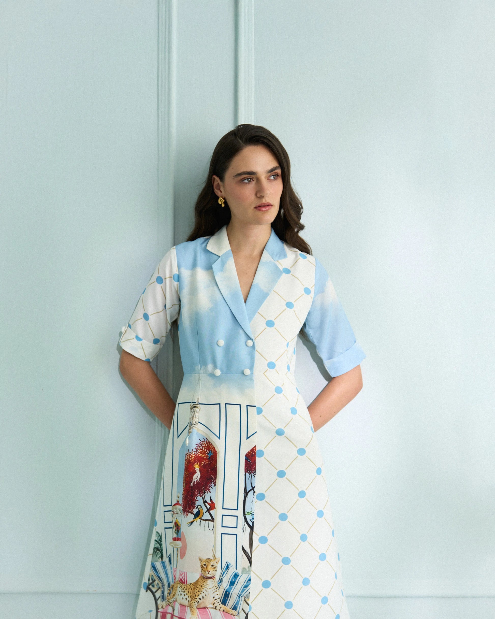 Cheetah lounge panel dress Label By Mohita