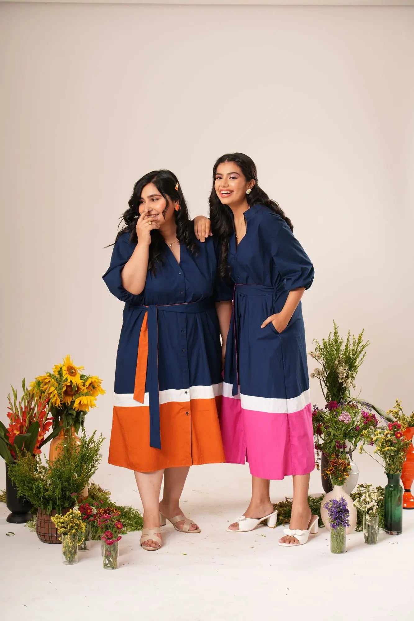 Colorblock Shirt Dress Label By Mohita