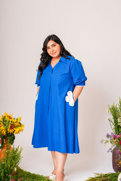 Flower Pocket A-line Dress