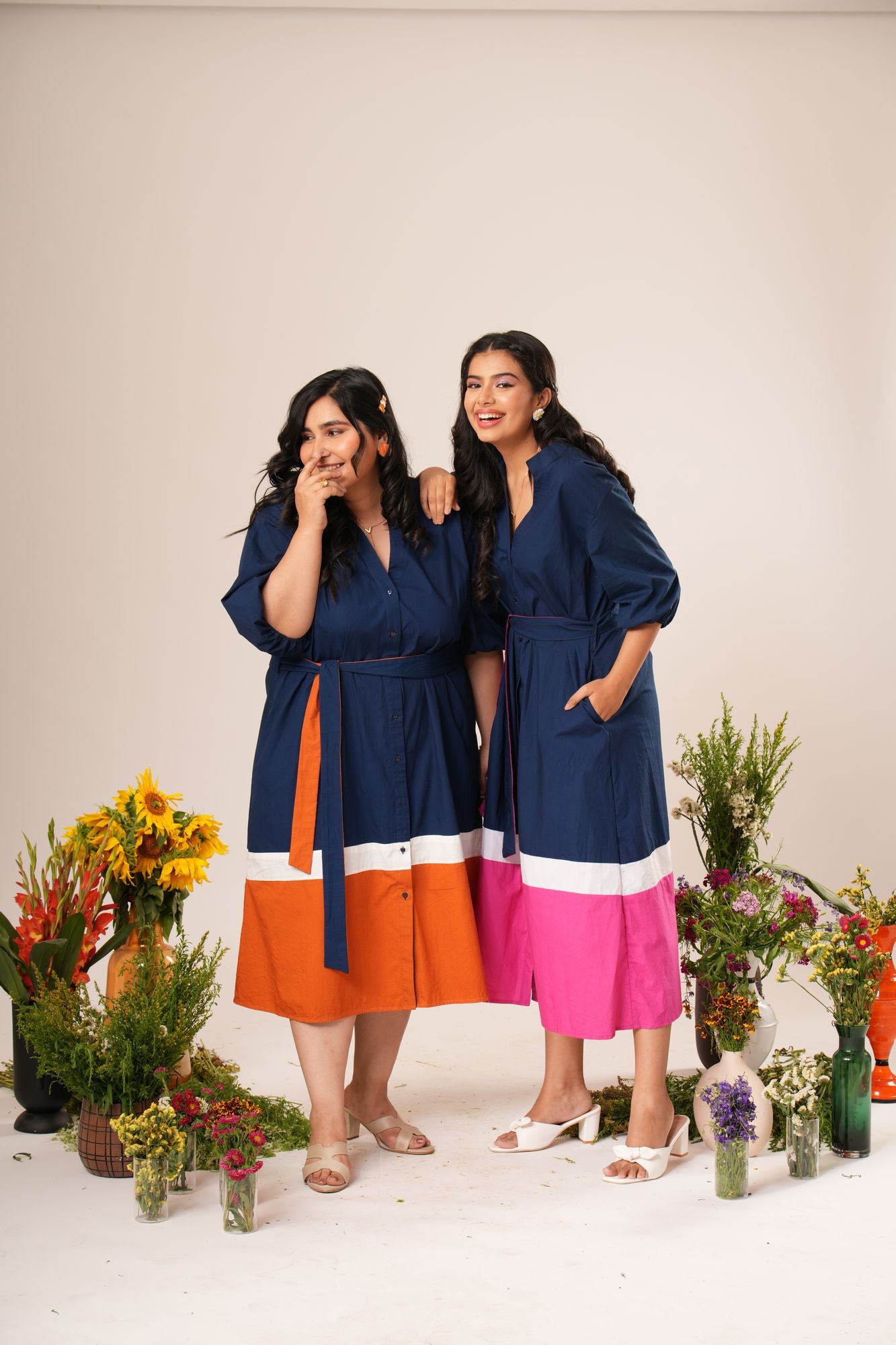 Colorblock Shirt Dress