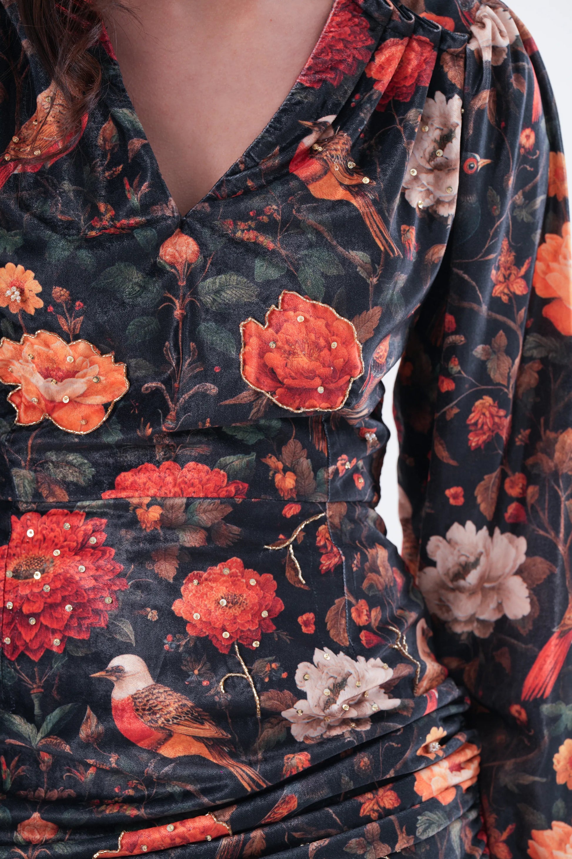 Noir velvet dress Label By Mohita