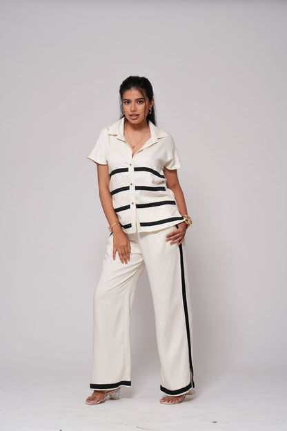 Striped Panel Shirt Co-ord Set