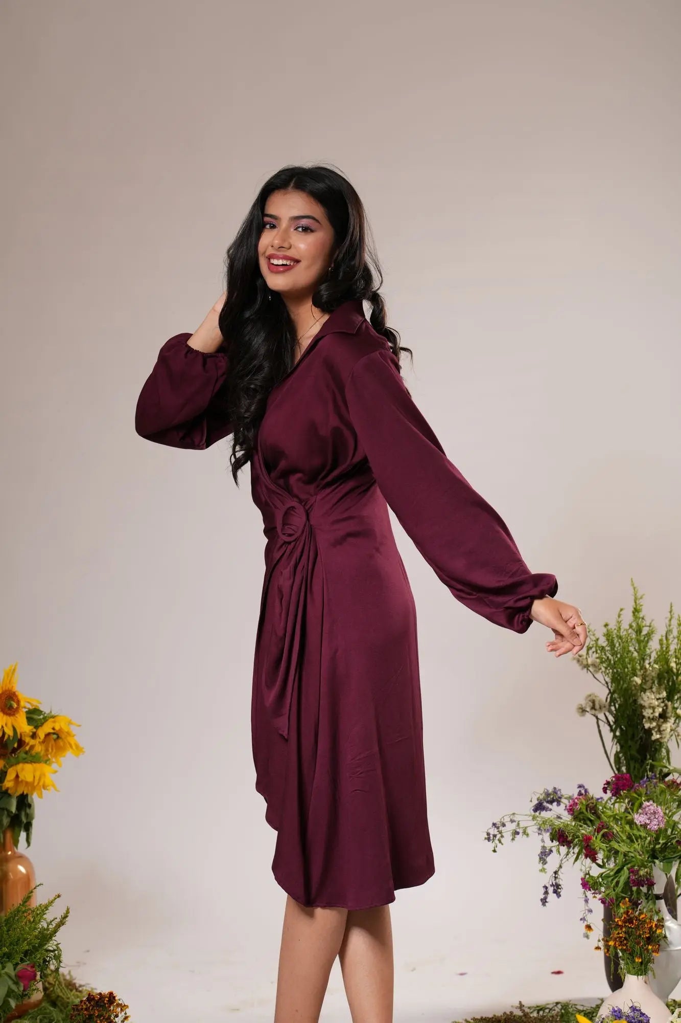Draped Detail Dress Label By Mohita