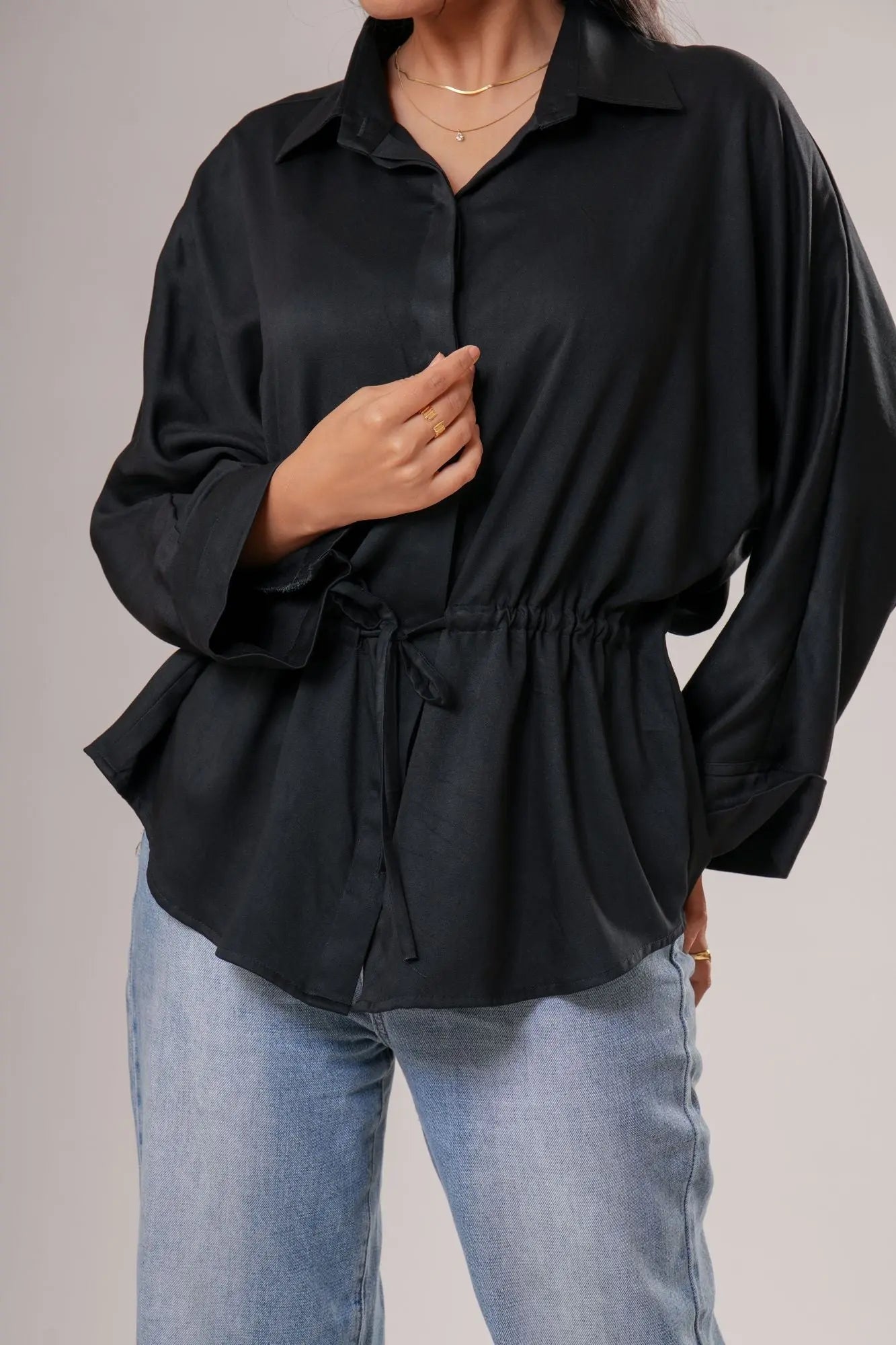 Drawstring Relaxed Shirt Label By Mohita