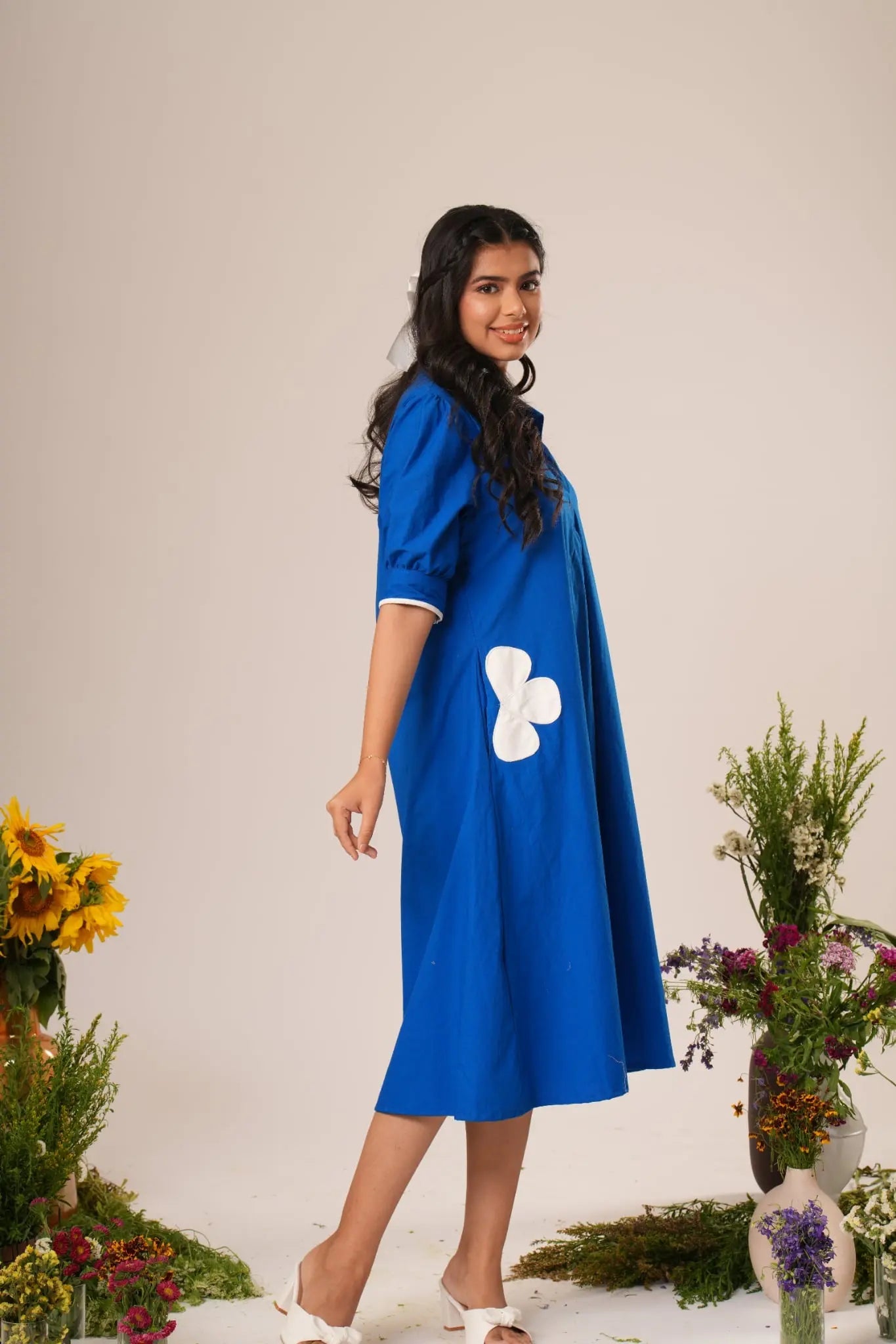 Flower Pocket A-line Dress Label By Mohita