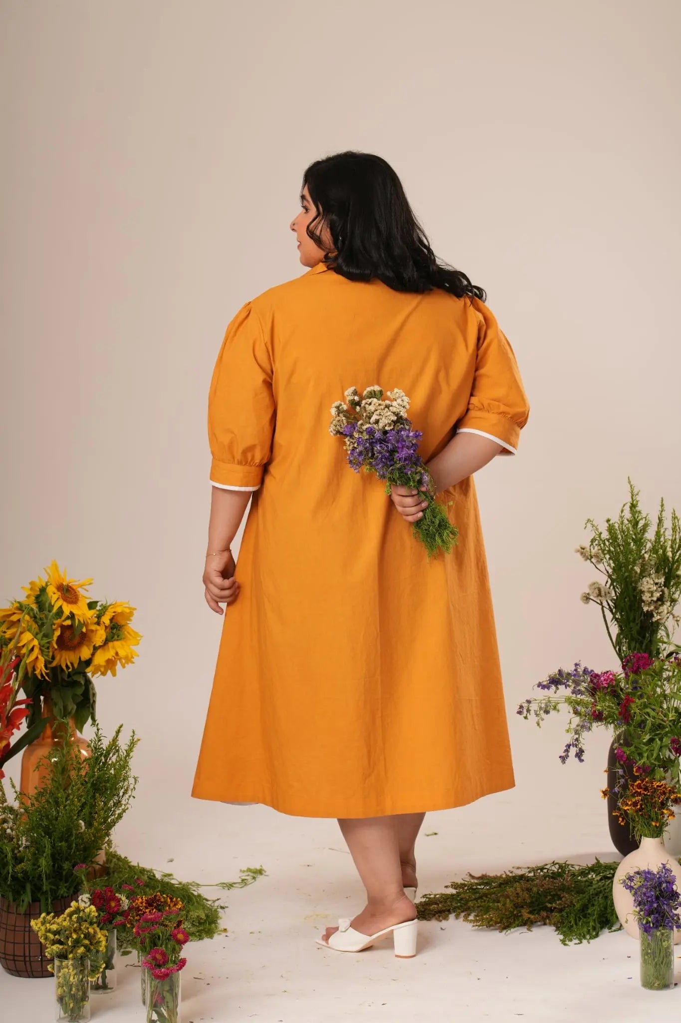 Flower Pocket A-line Dress Label By Mohita