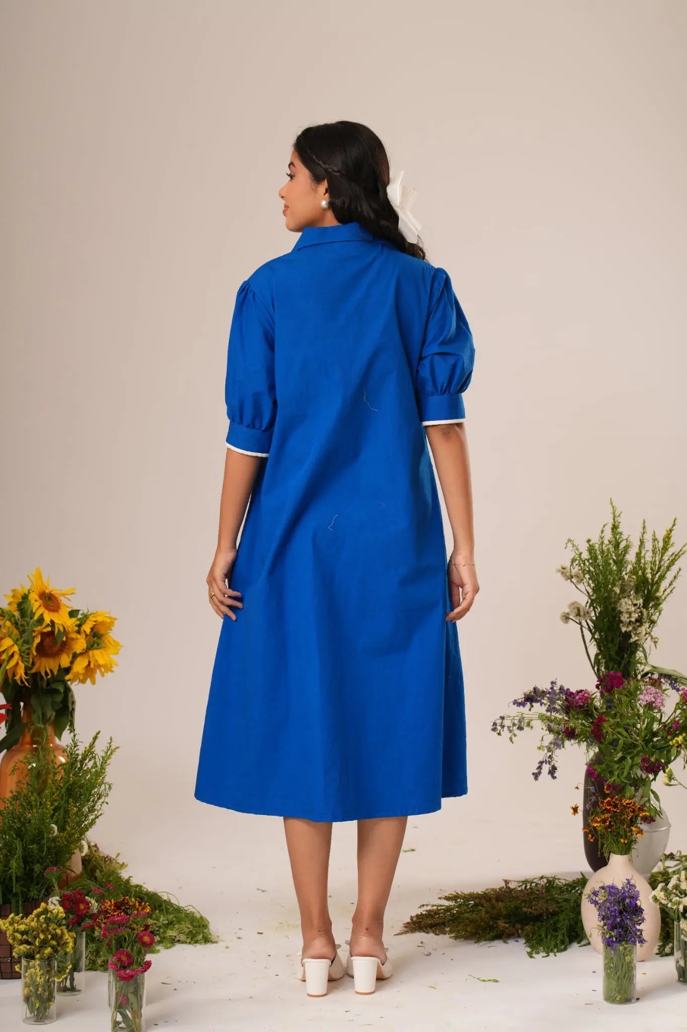 Flower Pocket A-Line Midi Dress | Label By Mohita Flower Pocket A-Line Midi Dress | Label By Mohita